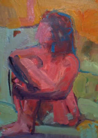 Original artwork by Barbara Downs, oil painting now overpainted