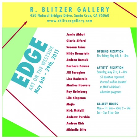 Barbara Downs announcement for Edge: Art on the Westside exhibition