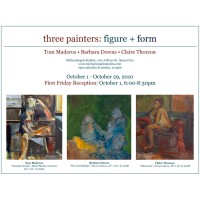 Barbara Downs announcement for Three Painters exhibition