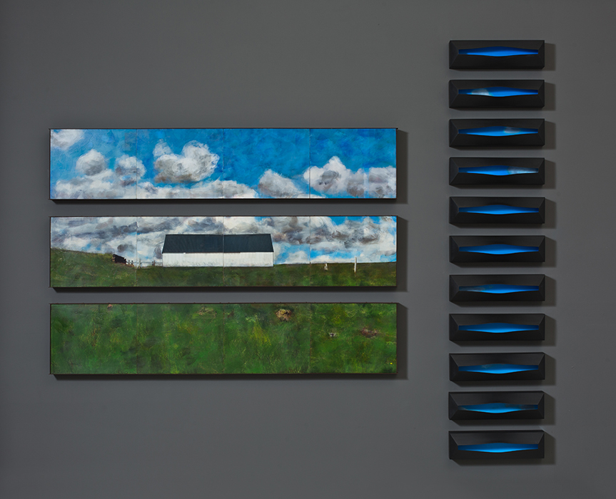 original artwork by Barbara Downs, left: Making My Own Paradise, Right: Nothing But Blue Skies