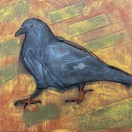 mixed-media image of bird by Barbara Downs
