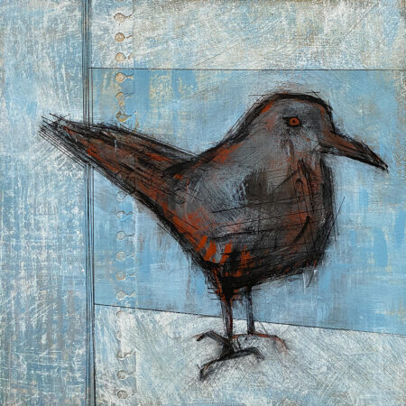 mixed-media image of bird by Barbara Downs