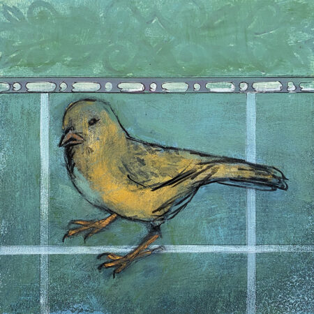 mixed-media image of bird by Barbara Downs